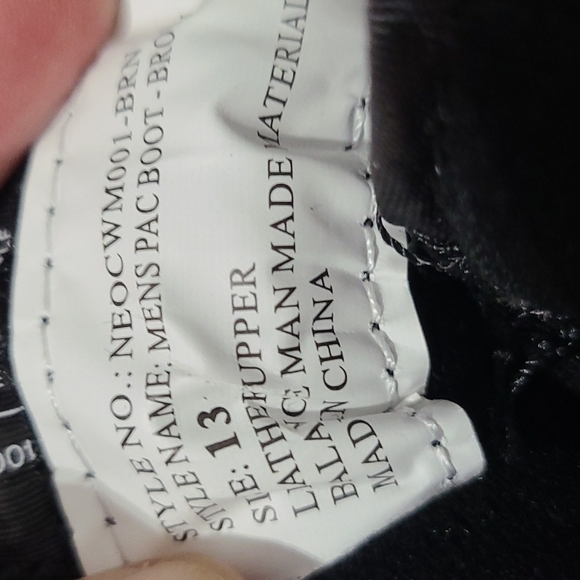 New Northeast Outfitters Insulated Pac Boot Mens Black and Brown. Size US 10 NWT - Picture 8 of 8